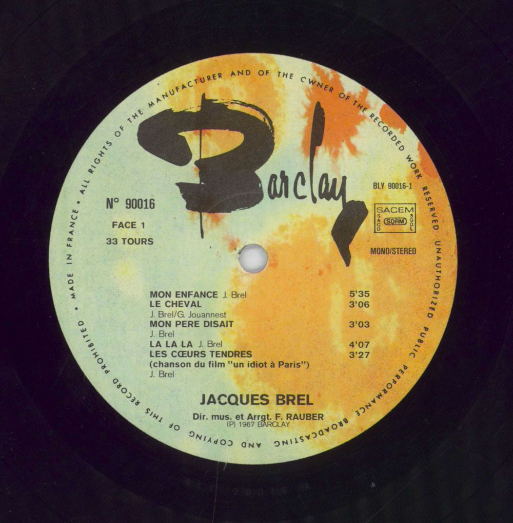 Jacques Brel La Chanson des Vieux Amants 2 French vinyl LP album (LP record)