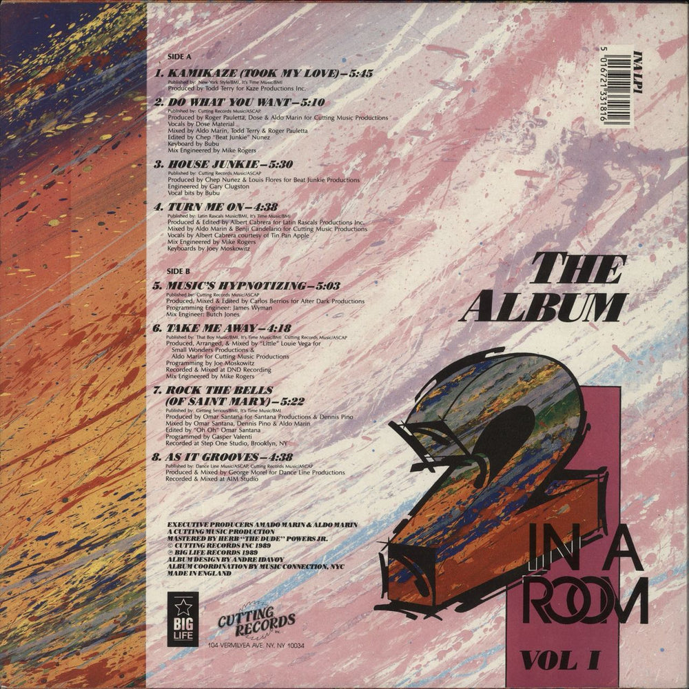 2 In A Room The Album Vol. 1 UK vinyl LP album (LP record) 5016721331816