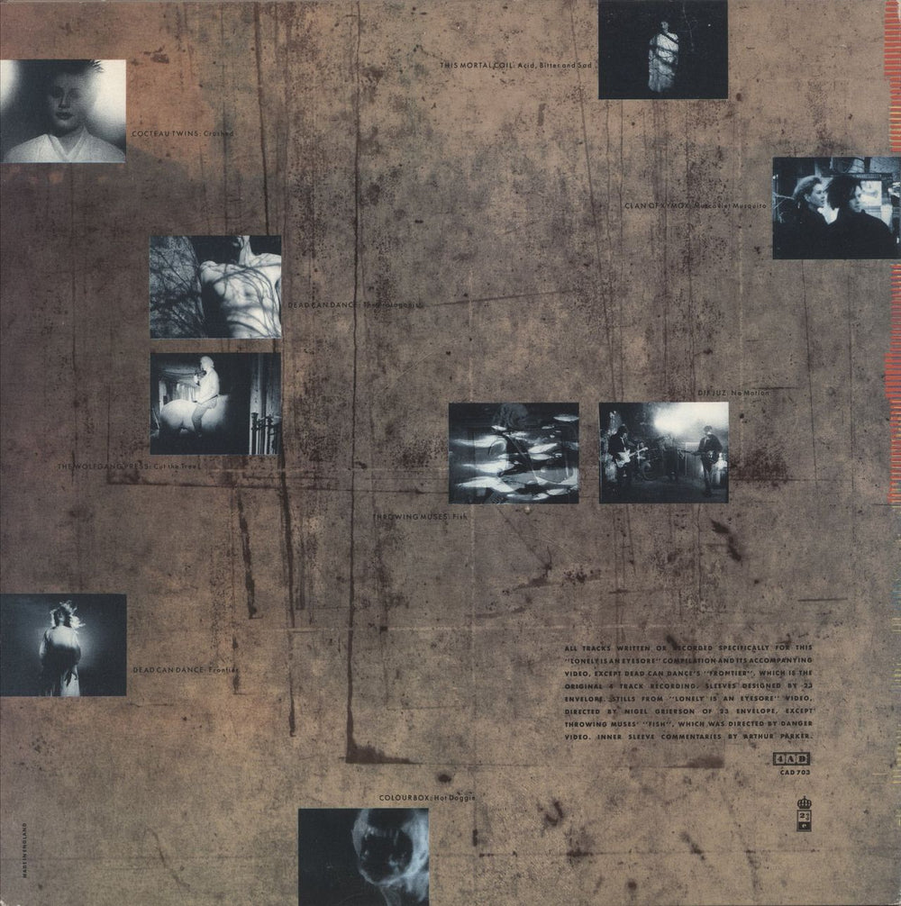 4.A.D.  Lonely Is An Eyesore UK vinyl LP album (LP record)