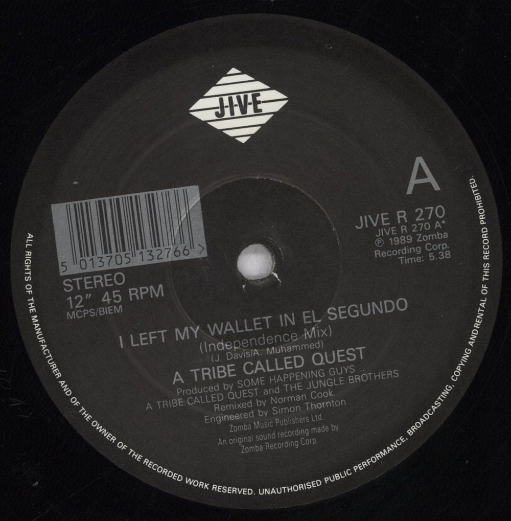 A Tribe Called Quest I Left My Wallet In El Segundo [Norman Cook Independence Mix] UK 12" vinyl single (12 inch record / Maxi-single) TCQ12IL836624