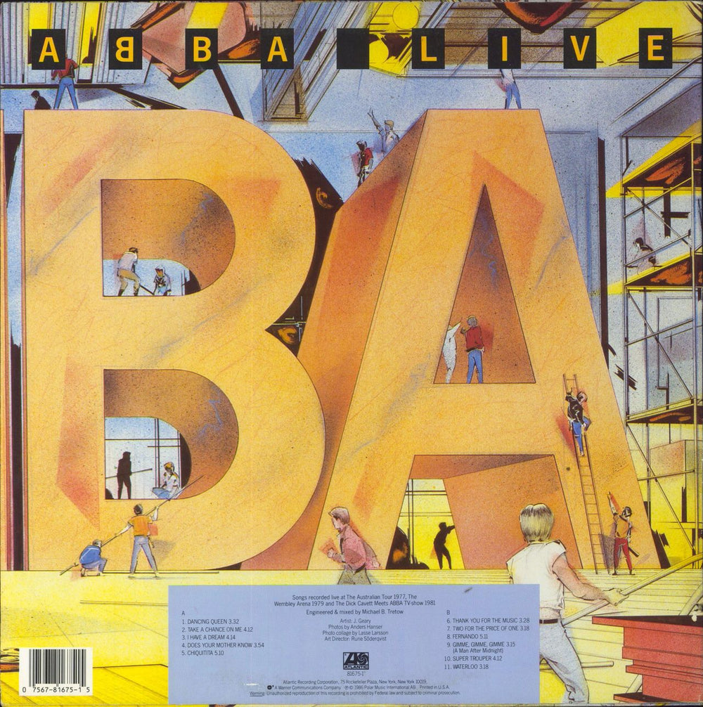 Abba ABBA Live US vinyl LP album (LP record)
