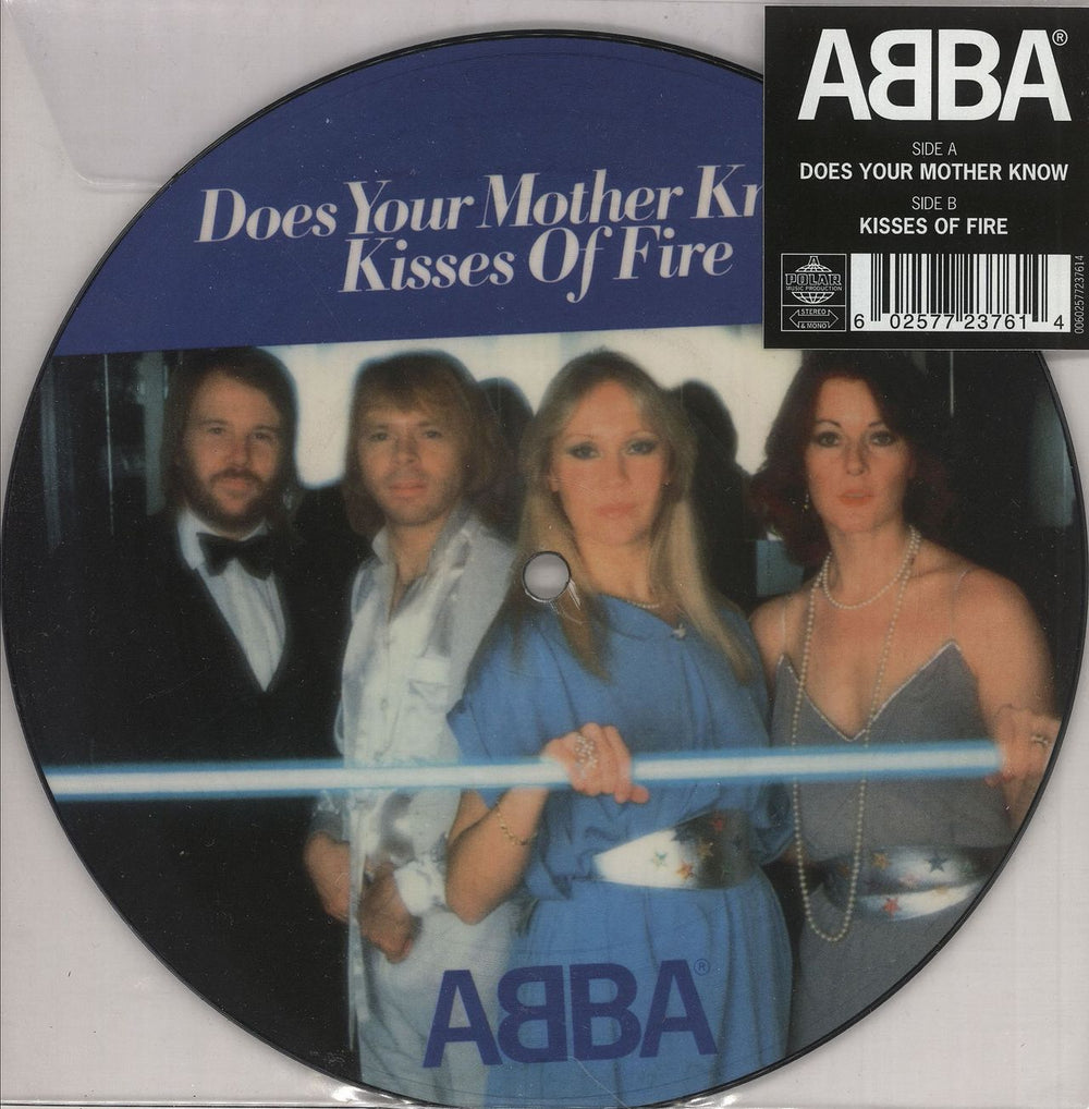 Abba Does Your Mother Know / Kisses Of Fire UK 7" vinyl picture disc (7 inch picture disc single) 00602577237614