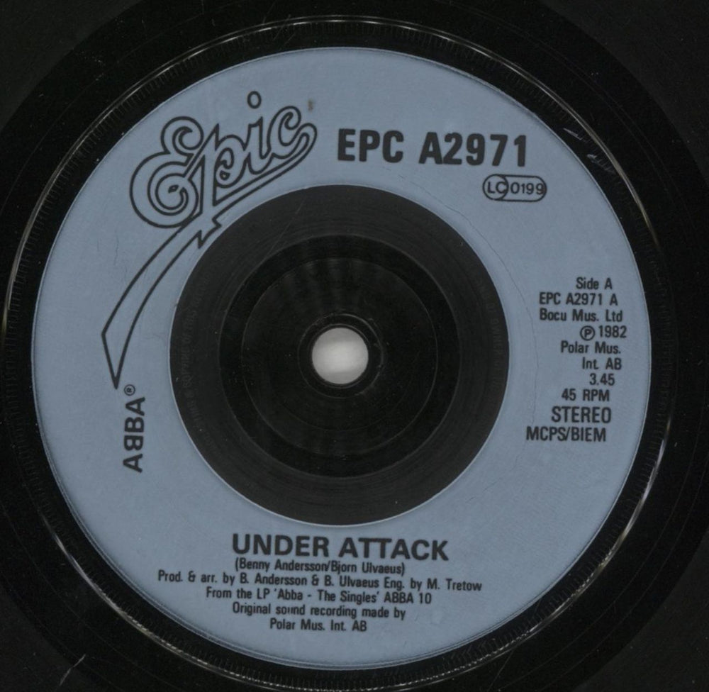 Abba Under Attack - Inj UK 7" vinyl single (7 inch record / 45) ABB07UN02105