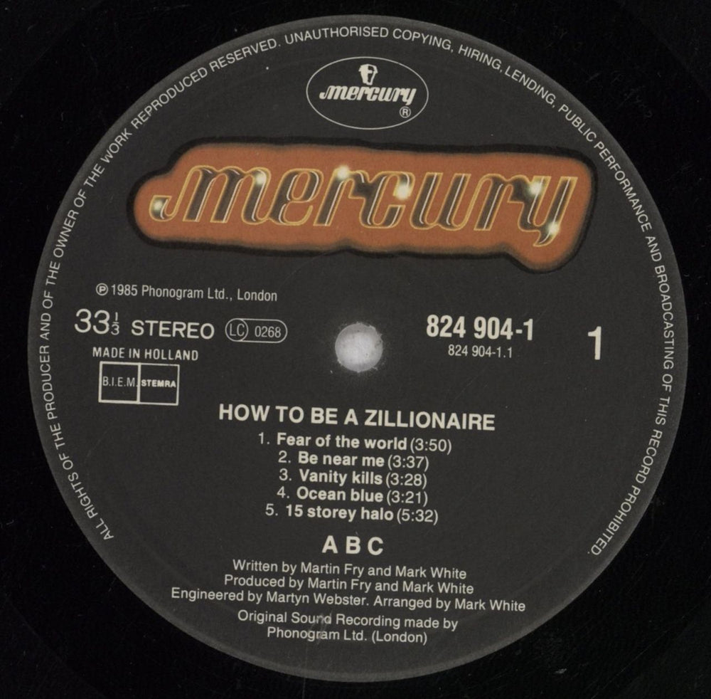 ABC How To Be A Zillionaire - Shrink Dutch vinyl LP album (LP record) ABCLPHO846684