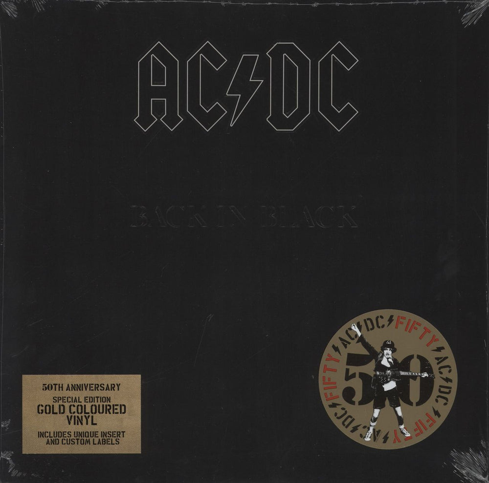 AC/DC Back In Black - Gold Vinyl - Sealed UK vinyl LP album (LP record) 19658834541