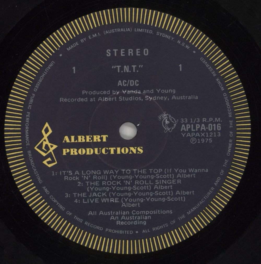 AC/DC T.N.T. - 1st 'Roo' Label - EX Australian vinyl LP album (LP record) ACDLPTN860421