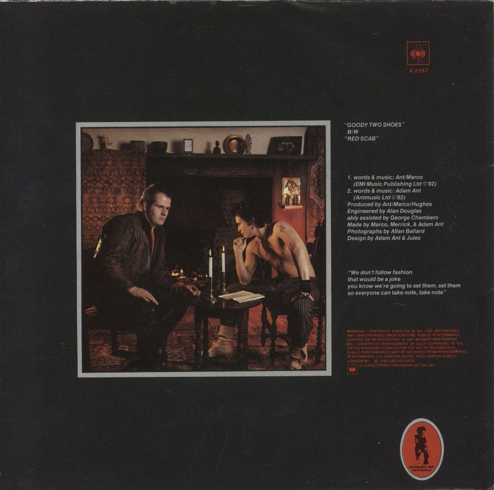 Adam & The Ants Goody Two Shoes - Poster Sleeve UK 7" vinyl single (7 inch record / 45)