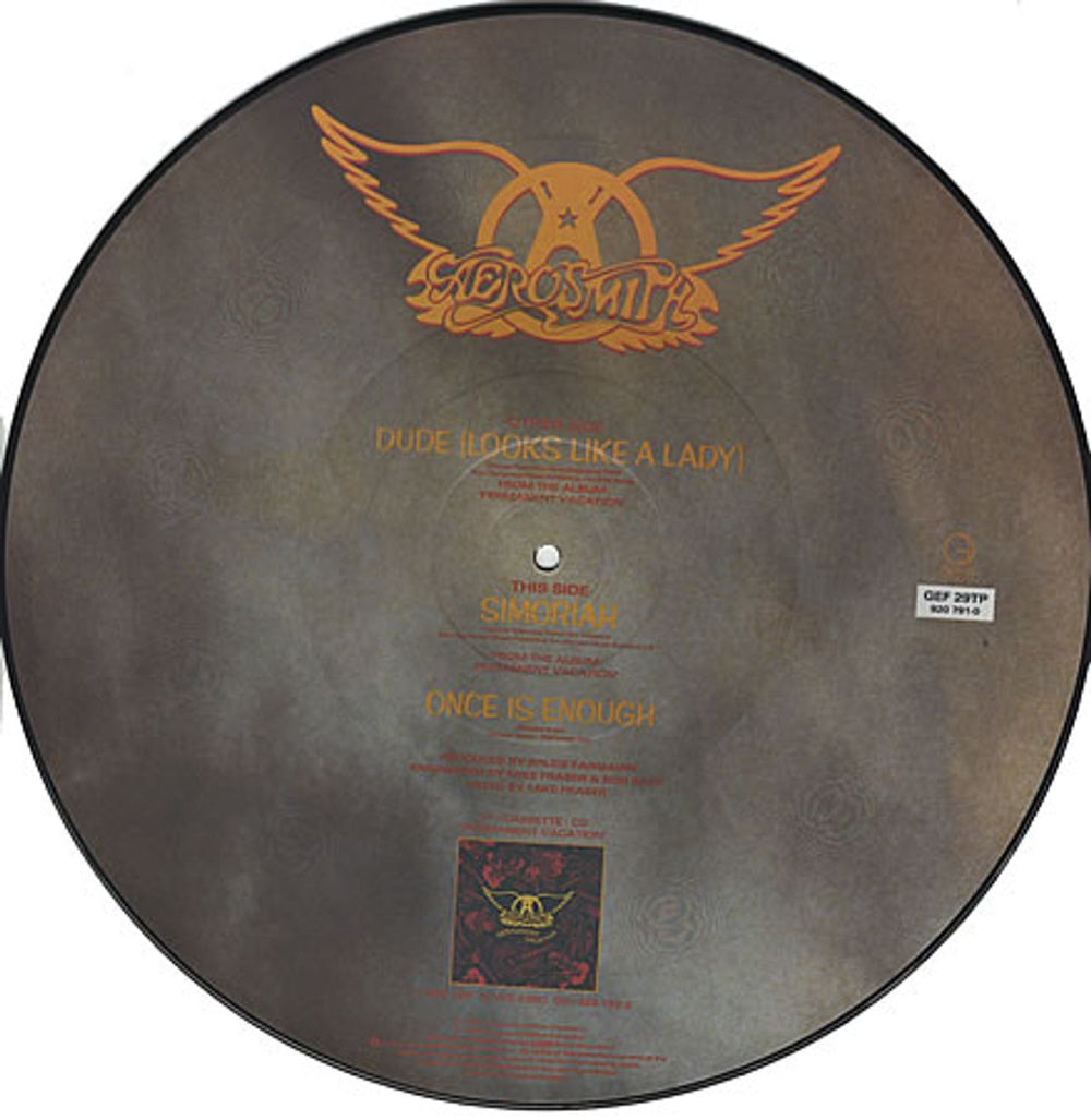 Aerosmith Dude Looks Like A Lady UK 12" vinyl picture disc (12 inch picture record) AER2PDU41454