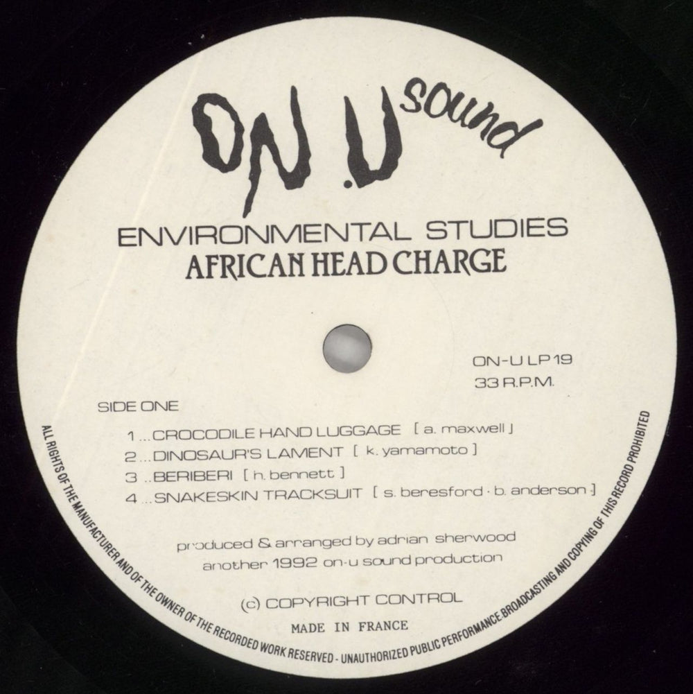 African Head Charge Environmental Studies UK vinyl LP album (LP record) ABQLPEN859329