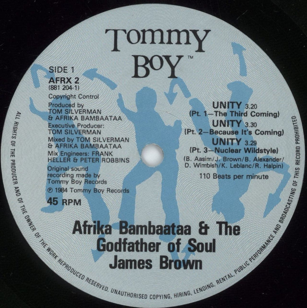 Afrika Bambaataa Unity UK 12" vinyl single (12 inch record / Maxi-single) AFR12UN670441