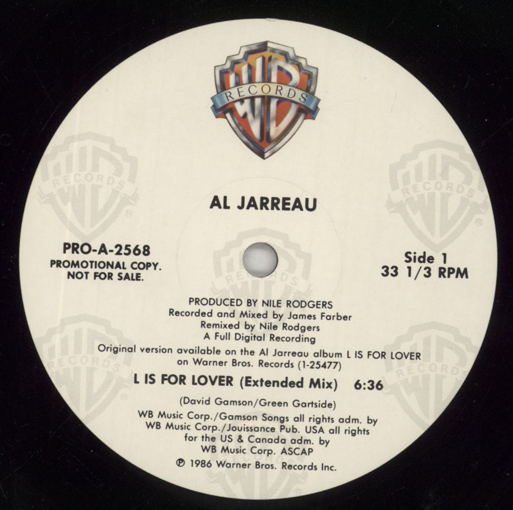 Al Jarreau L Is For Lover US Promo 12" vinyl single (12 inch record / Maxi-single) PRO-A-2568