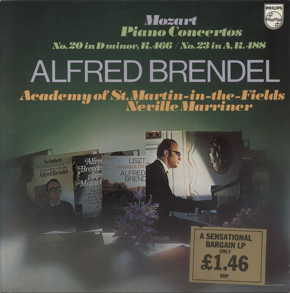 Alfred Brendel Mozart: Piano Concerto No. 20 in D minor, K.466 & No. 23 in A, K.488 Dutch vinyl LP album (LP record) 6833119