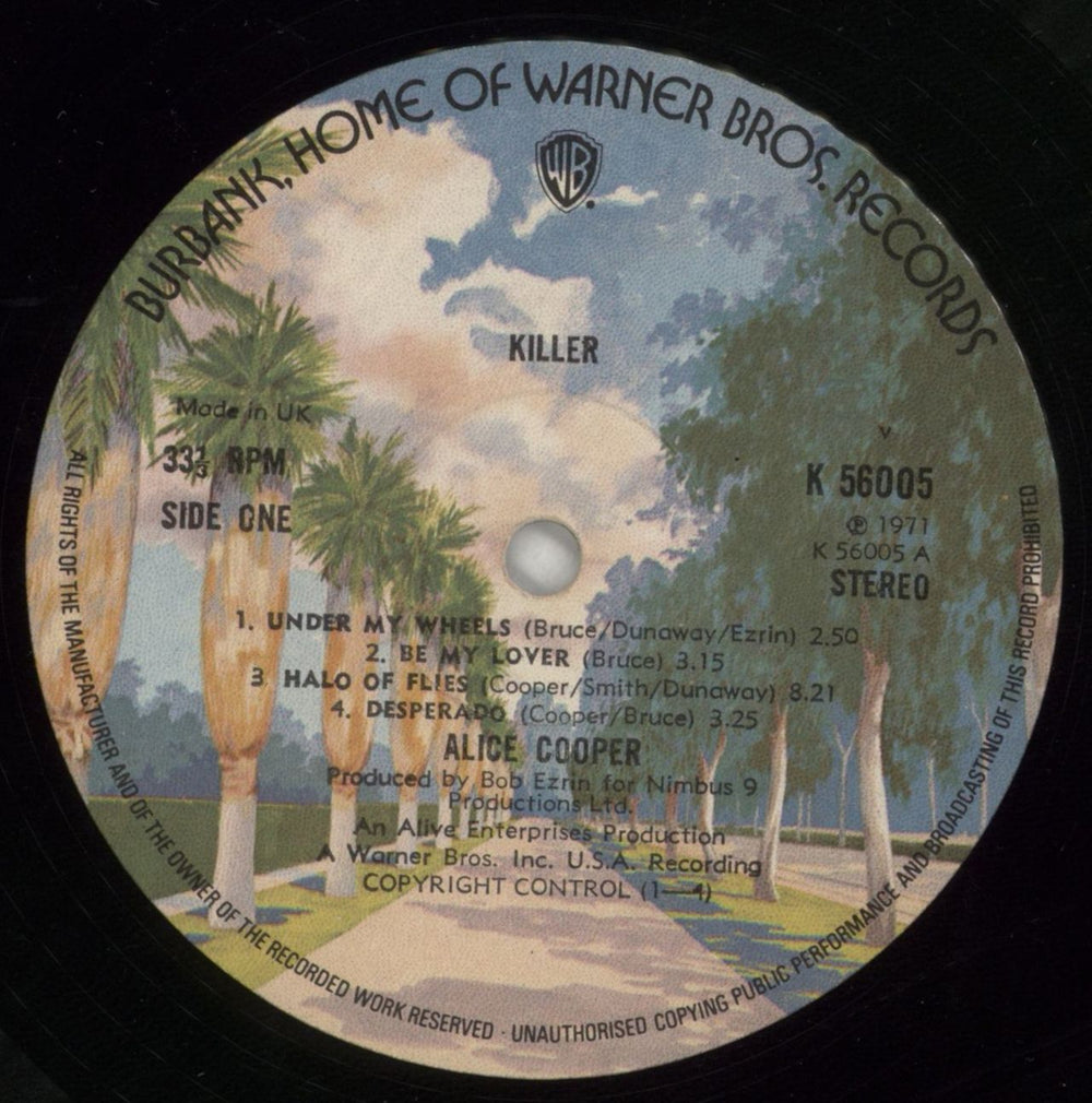 Alice Cooper Killer - Burbank Label UK vinyl LP album (LP record) COOLPKI734136