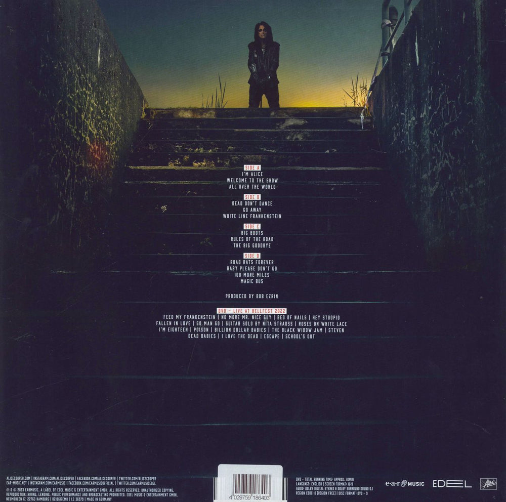 Alice Cooper Road - 180gm Red With Black Marble Vinyl + DVD UK 2-LP vinyl record set (Double LP Album) 4029759186403