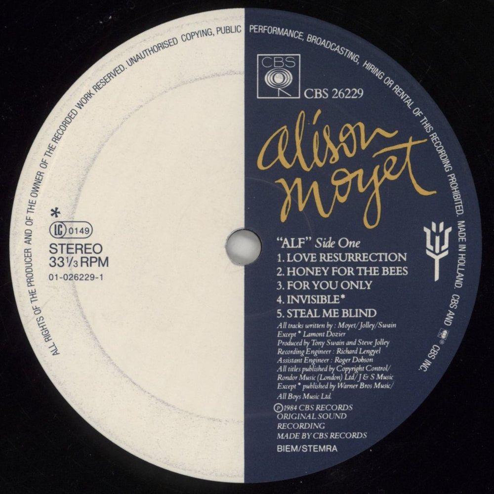 Alison Moyet Alf - Hype Stickered - 2 stickers Dutch vinyl LP album (LP record) MOYLPAL861029