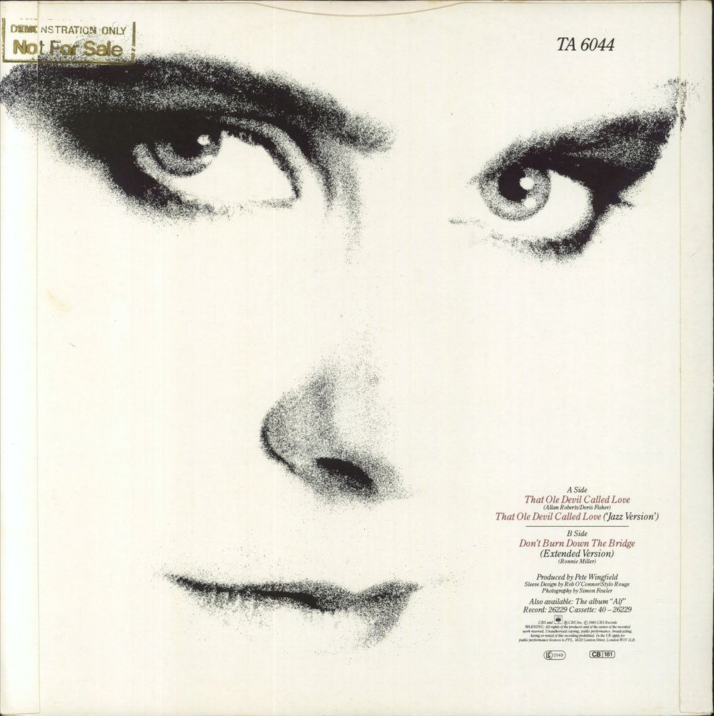 Alison Moyet That Ole Devil Called Love - Promo UK Promo 12" vinyl single (12 inch record / Maxi-single)
