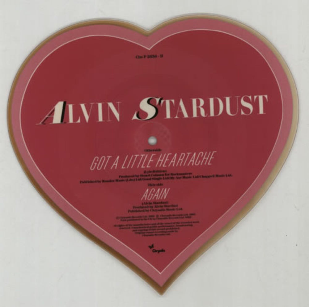 Alvin Stardust Got A Little Heartache UK shaped picture disc (picture disc vinyl record) AVSSHGO608496