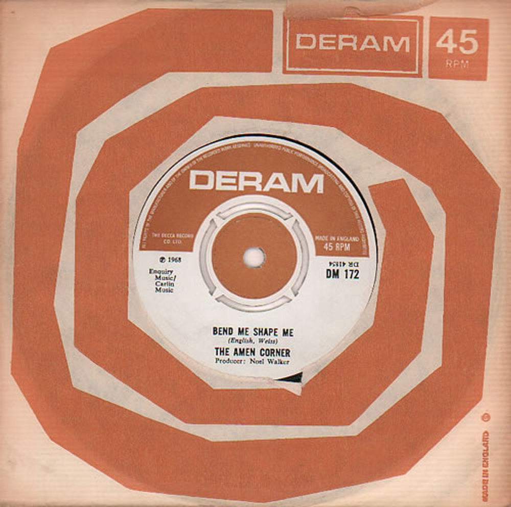 Amen Corner Bend Me Shape Me - 1st UK 7" vinyl single (7 inch record / 45) DM172