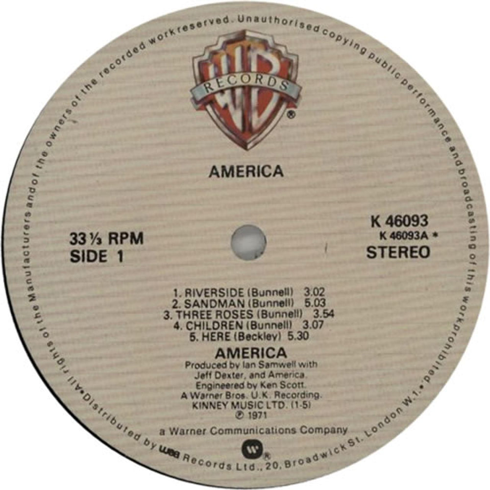 America America - Cream Label UK vinyl LP album (LP record) AMRLPAM612057