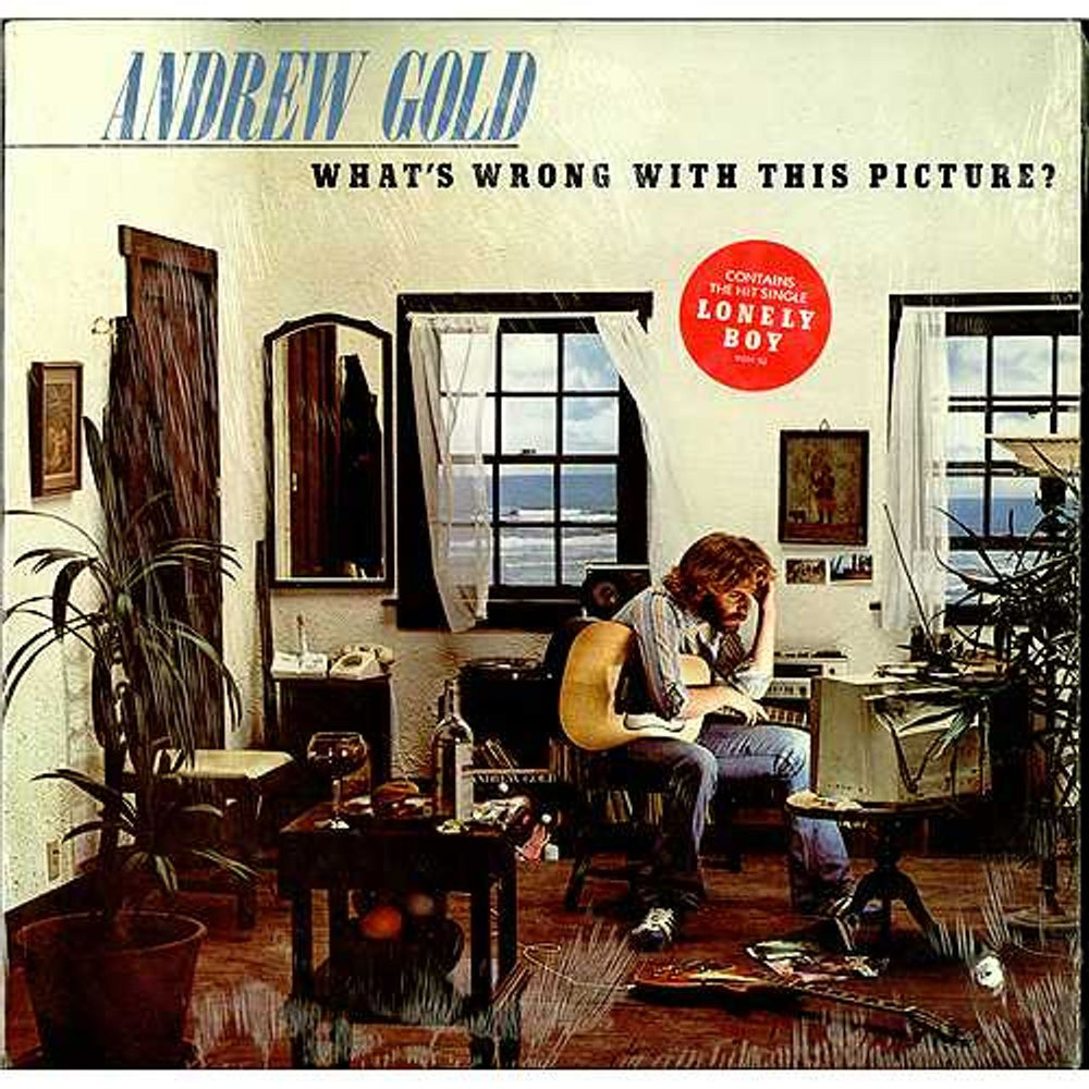 Andrew Gold What's Wrong With This Picture? - stickered shrink US vinyl LP album (LP record) 7E-1086