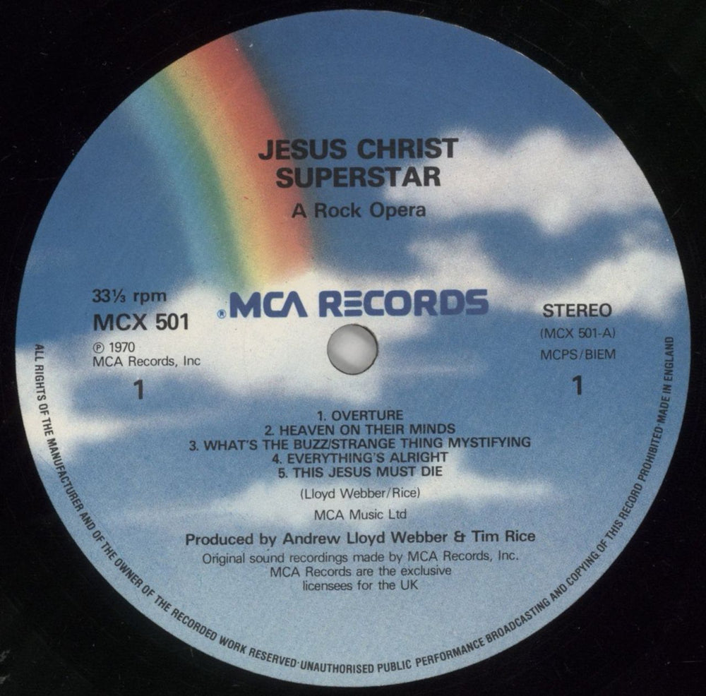 Andrew Lloyd Webber & Tim Rice Jesus Christ Superstar - light blue label UK 2-LP vinyl record set (Double LP Album) A6H2LJE737138