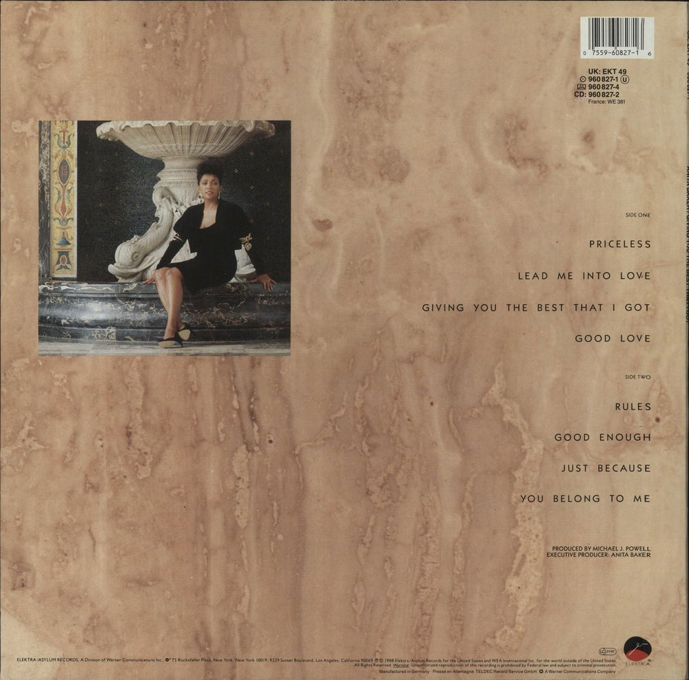 Anita Baker Giving You The Best That I Got UK vinyl LP album (LP record) 075596082716