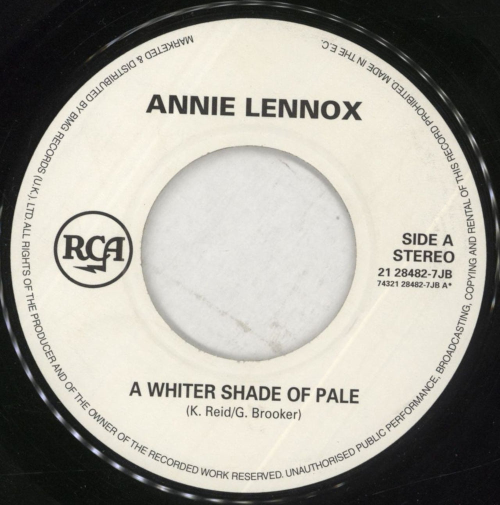 Annie Lennox A Whiter Shade Of Pale - Jukebox Issue UK 7" vinyl single (7 inch record / 45) 2128482-7JB