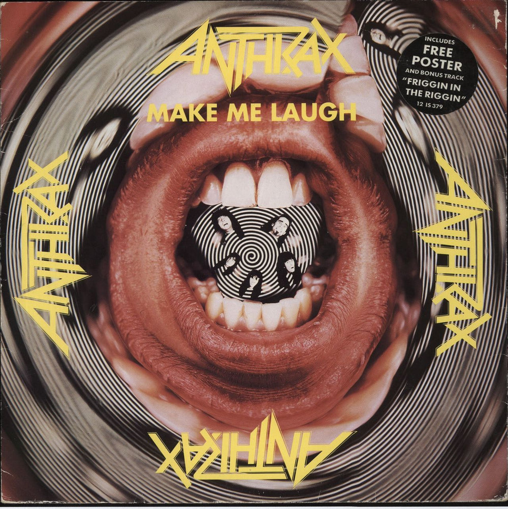 Anthrax Make Me Laugh + Poster/Hype Sticker UK 12" vinyl single (12 inch record / Maxi-single) 12IS379