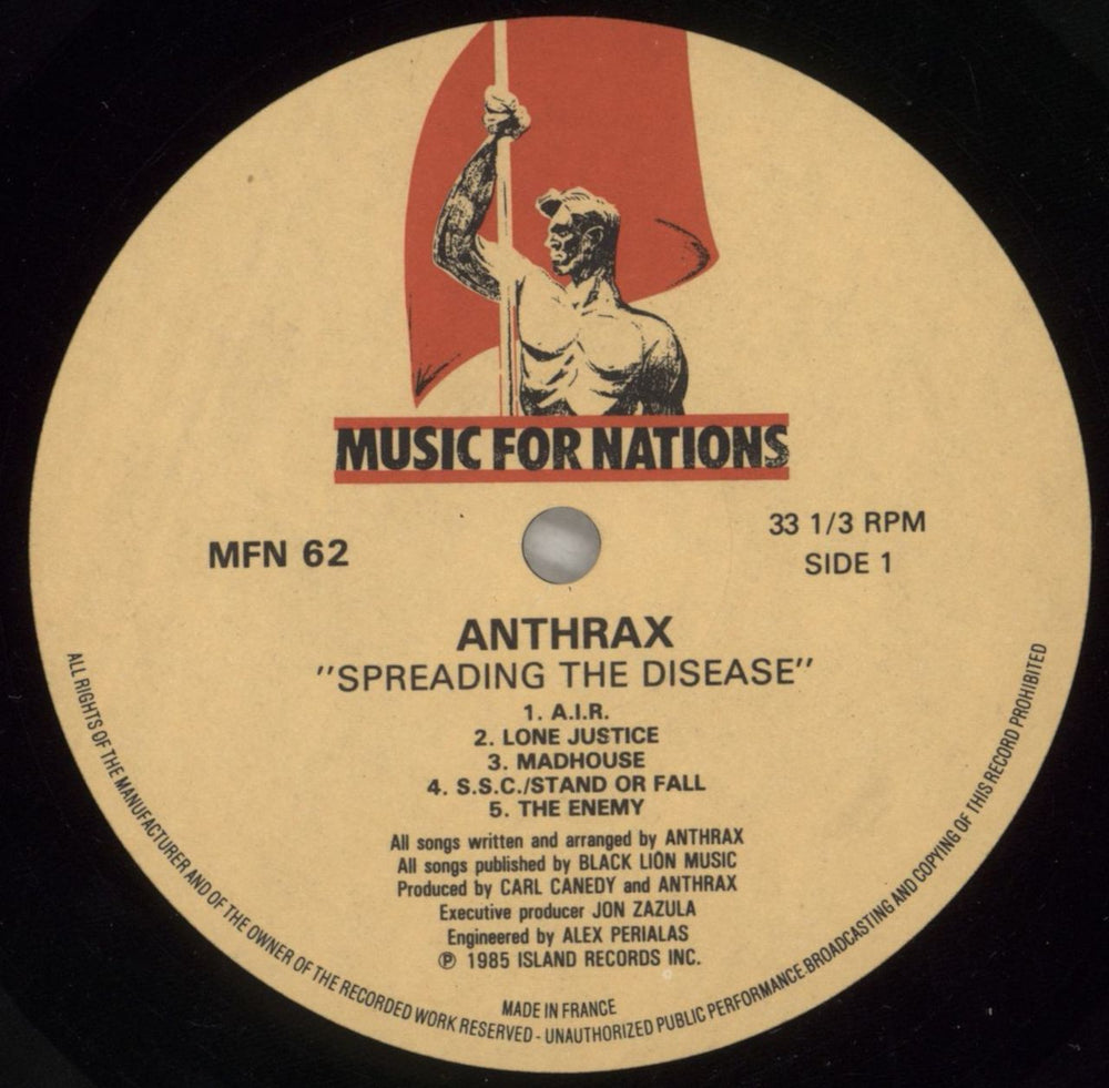 Anthrax Spreading The Disease - EX UK vinyl LP album (LP record) ANXLPSP880123