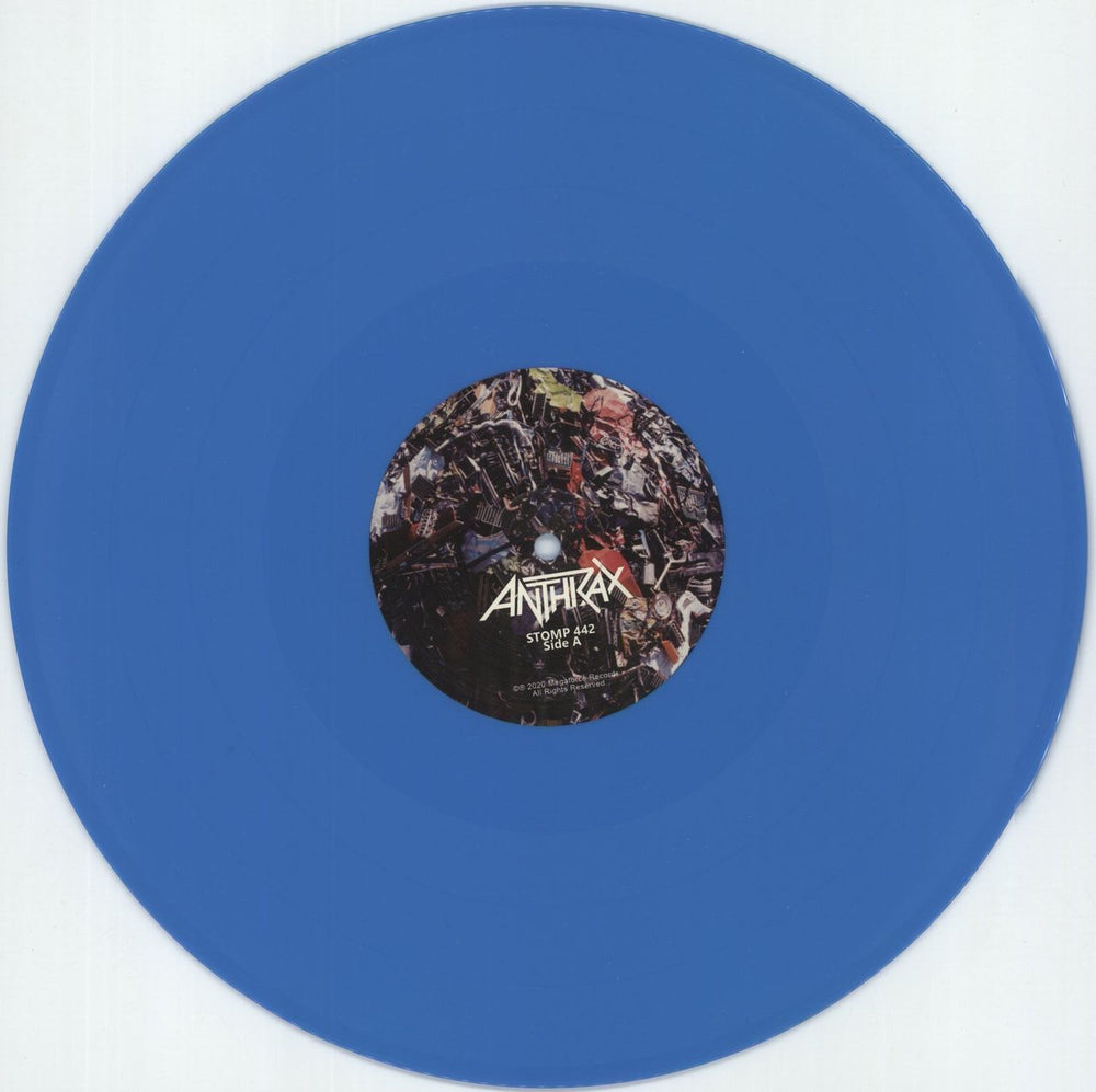 Anthrax Stomp 442 - Blue Opaque Vinyl US 2-LP vinyl record set (Double LP Album) ANX2LST875536