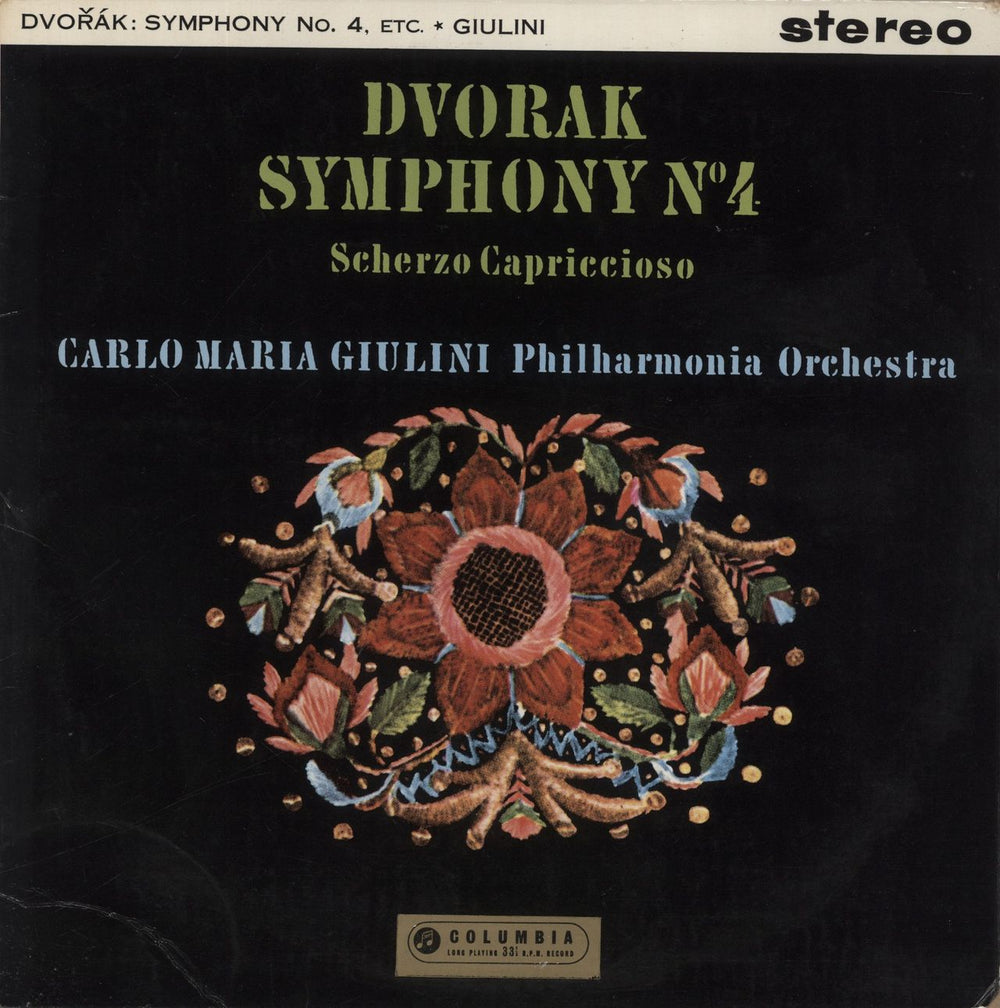 Antonín Dvorák Dvorák: Symphony N°4 / Scherzo Capriccioso UK vinyl LP album (LP record) SAX2461