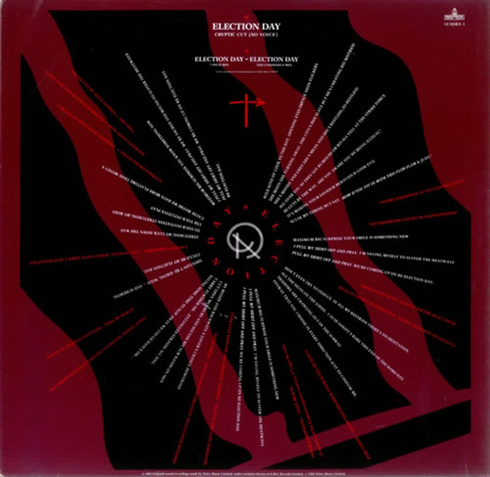 Arcadia Election Day - Cryptic Cut UK 12" vinyl single (12 inch record / Maxi-single) ARC12EL01836