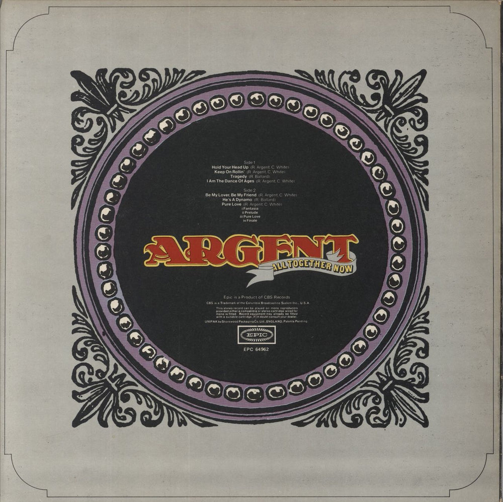 Argent All Together Now - 1st - Hype Sticker - EX UK vinyl LP album (LP record)