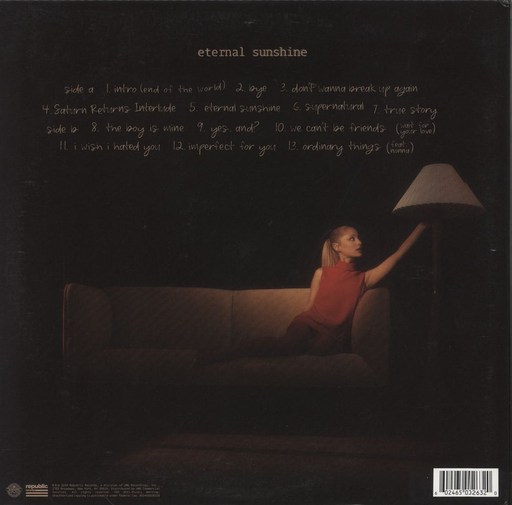 Ariana Grande Eternal Sunshine - Ruby Red Vinyl US vinyl LP album (LP record) 602465026320