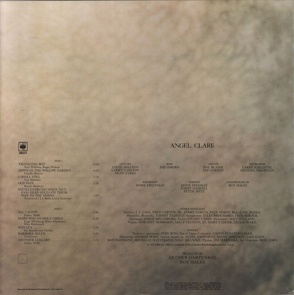 Art Garfunkel Angel Clare UK vinyl LP album (LP record)