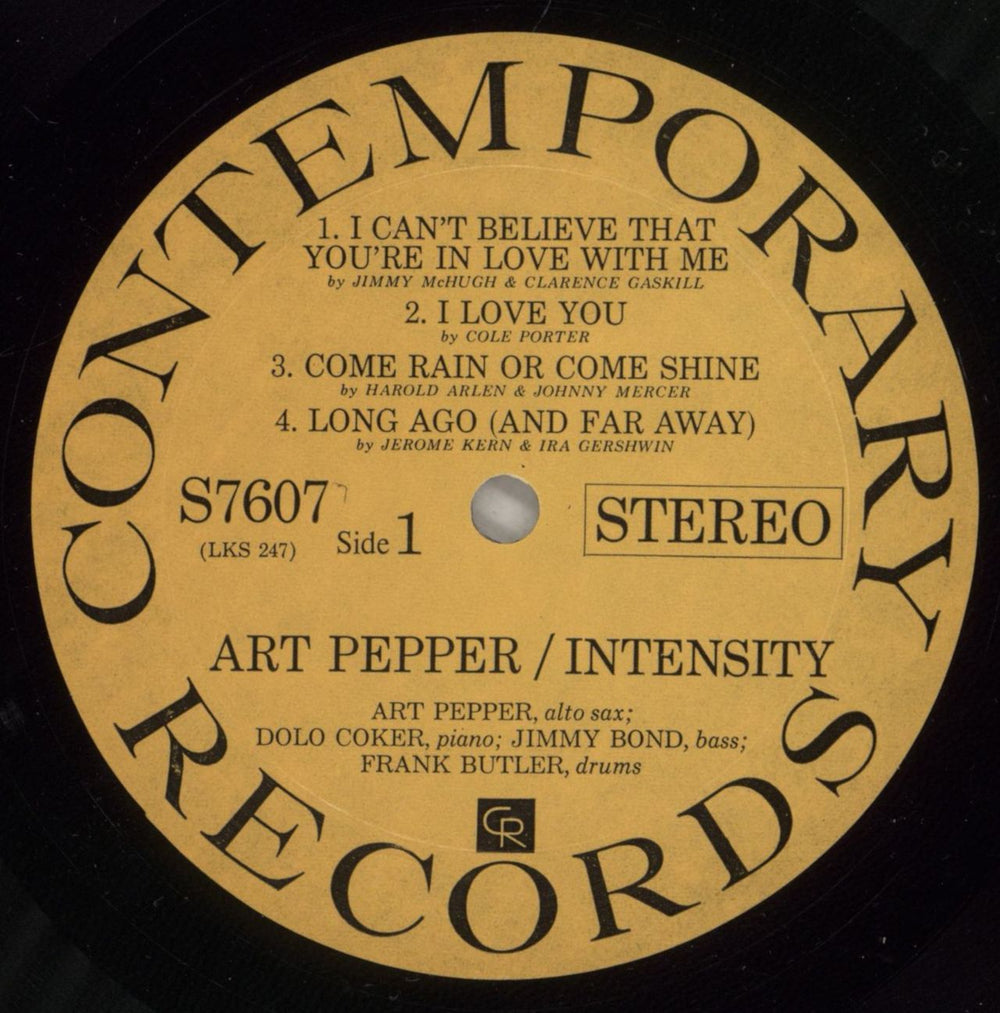 Art Pepper Intensity US vinyl LP album (LP record) A/PLPIN532120