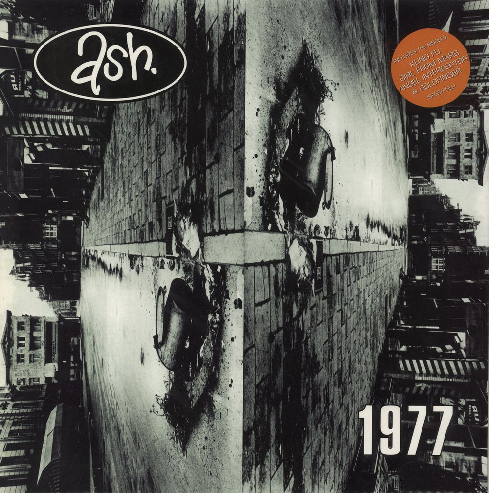 Ash 1977 - Hype Sticker UK vinyl LP album (LP record) INFECT40LP