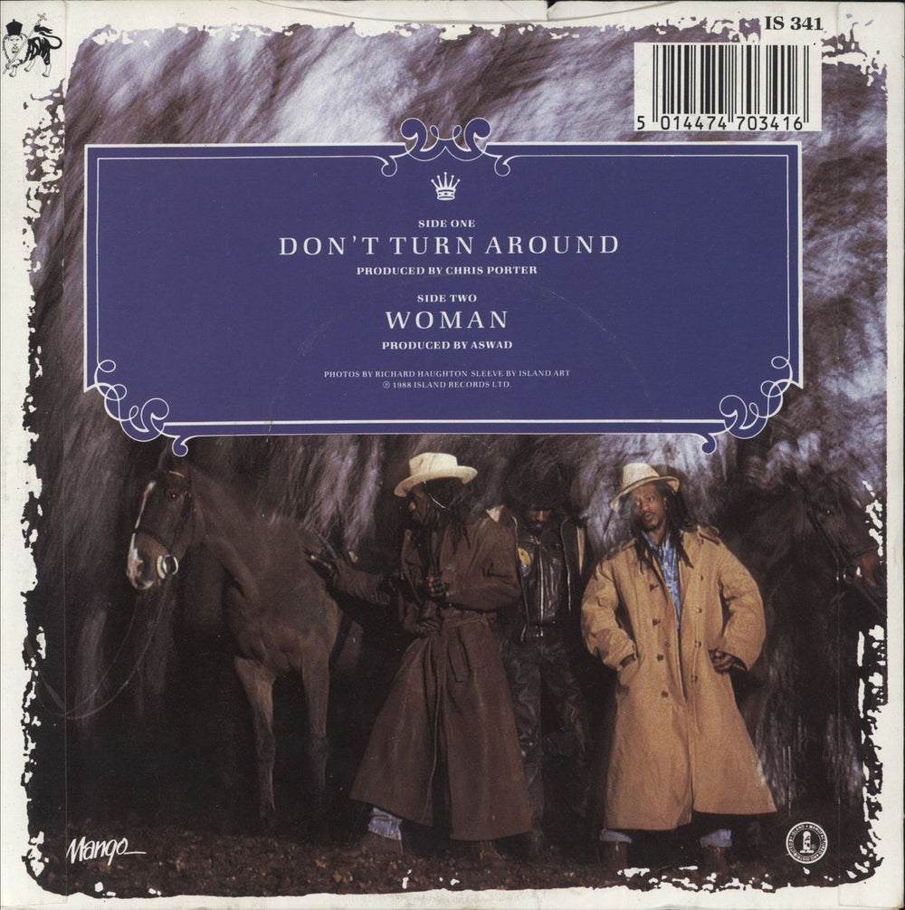Aswad Don't Turn Around UK 7" vinyl single (7 inch record / 45) 5014474703416
