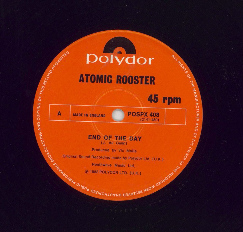 Atomic Rooster End Of The Day UK 12" vinyl single (12 inch record / Maxi-single) ATM12EN130441