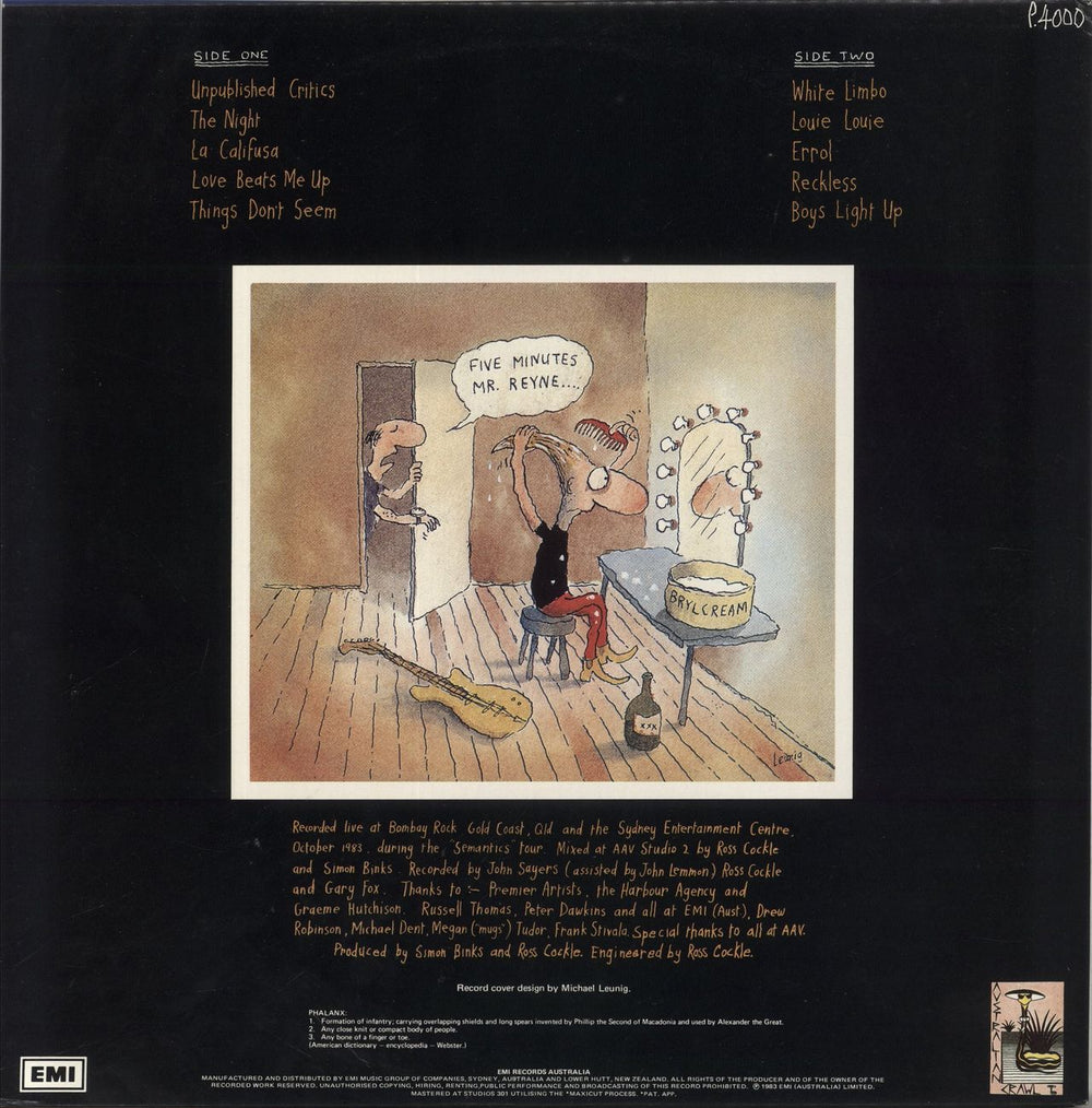 Australian Crawl Phalanx Australian vinyl LP album (LP record)