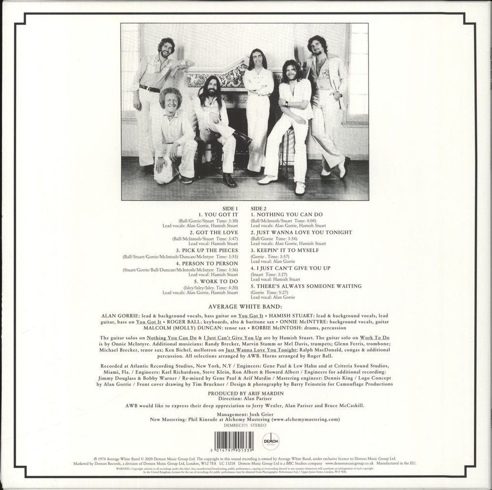 Average White Band AWB - 180gm Clear Vinyl UK vinyl LP album (LP record) 5014797901339