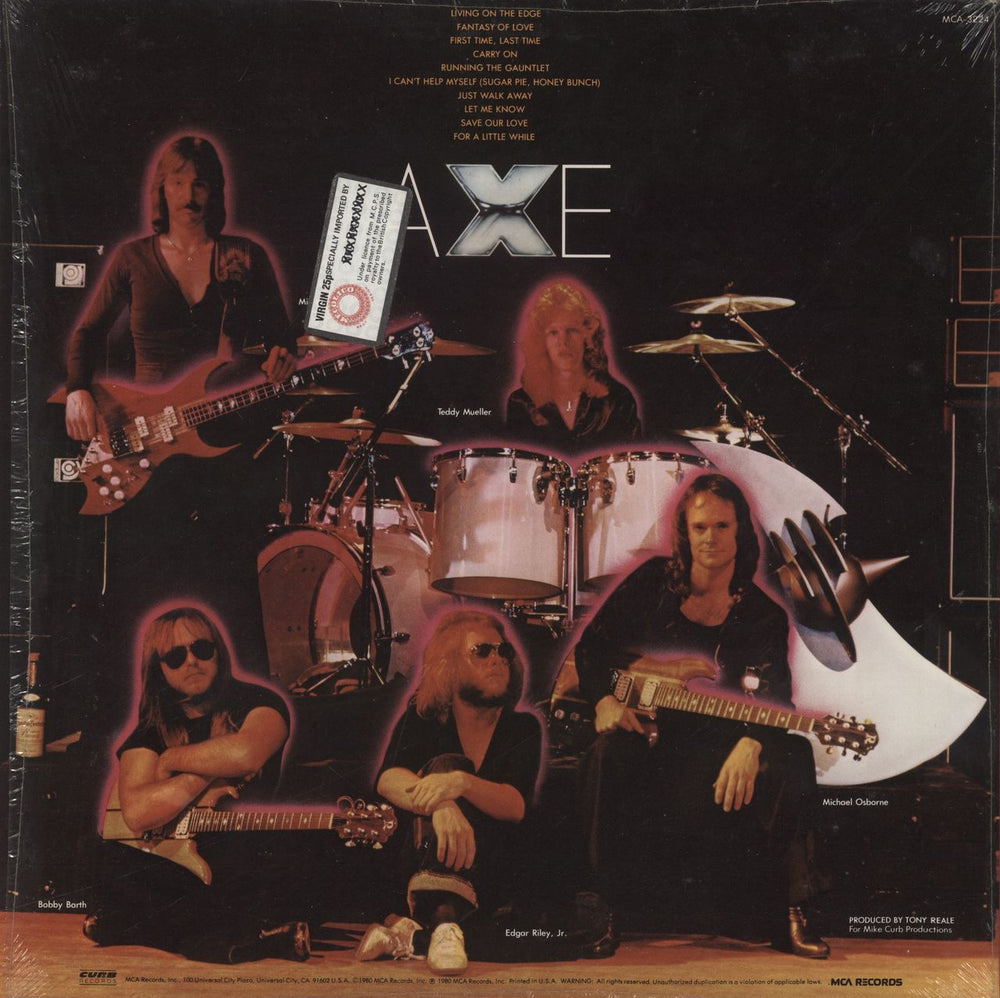 Axe (Rock) Living On The Edge - Opened Shrink US vinyl LP album (LP record)