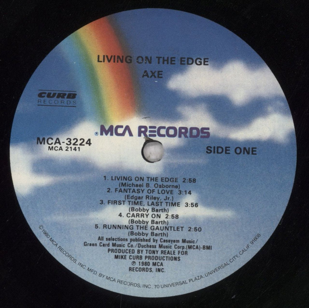 Axe (Rock) Living On The Edge - Opened Shrink US vinyl LP album (LP record) AX-LPLI847592