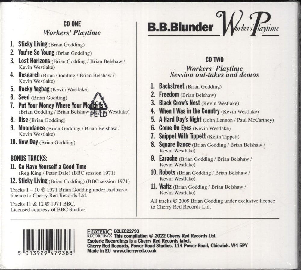 B.B. Blunder Workers' Playtime - Sealed UK 2 CD album set (Double CD)