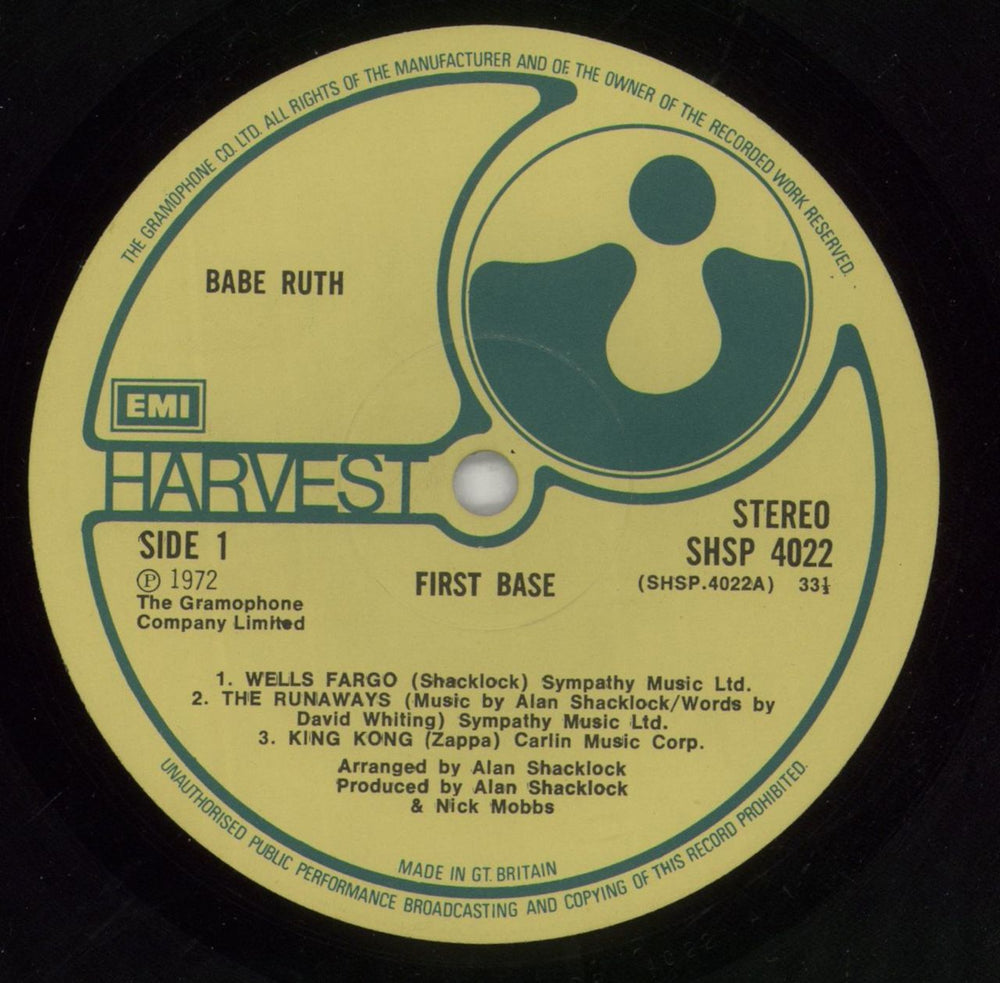 Babe Ruth First Base - 1st UK vinyl LP album (LP record) HTULPFI377359