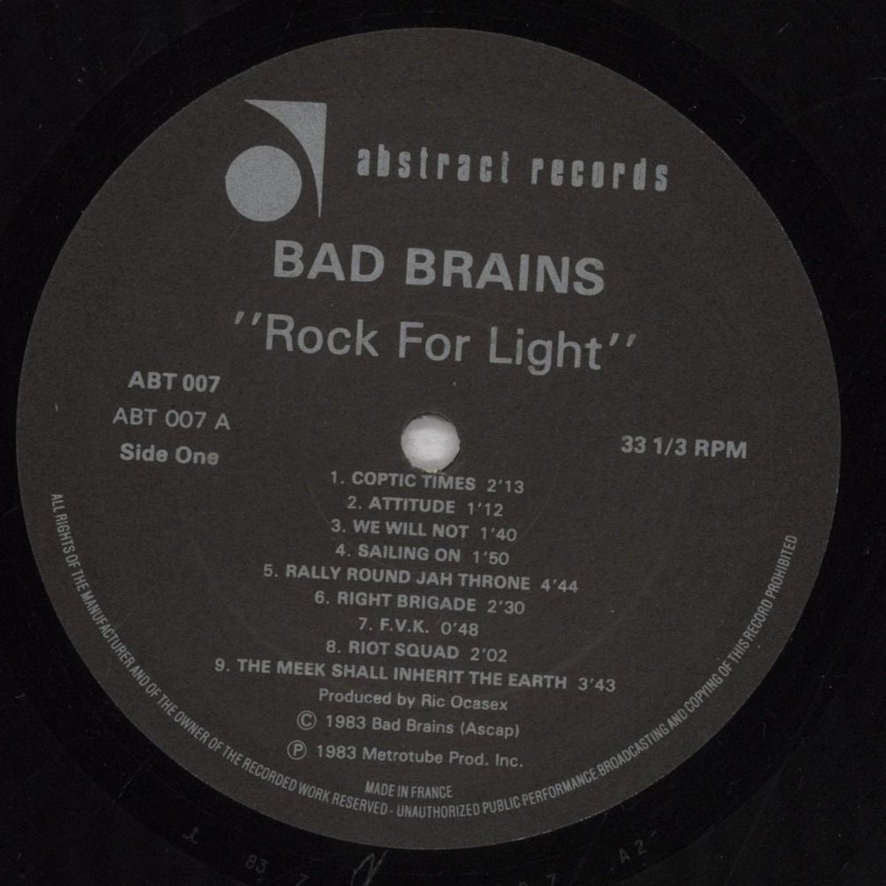 Bad Brains Rock For Light UK Promo vinyl LP album (LP record) BN8LPRO848314