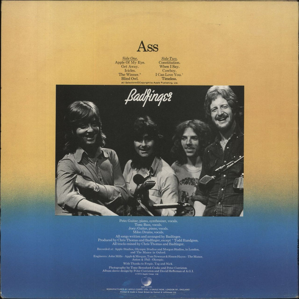 Badfinger Ass UK vinyl LP album (LP record)