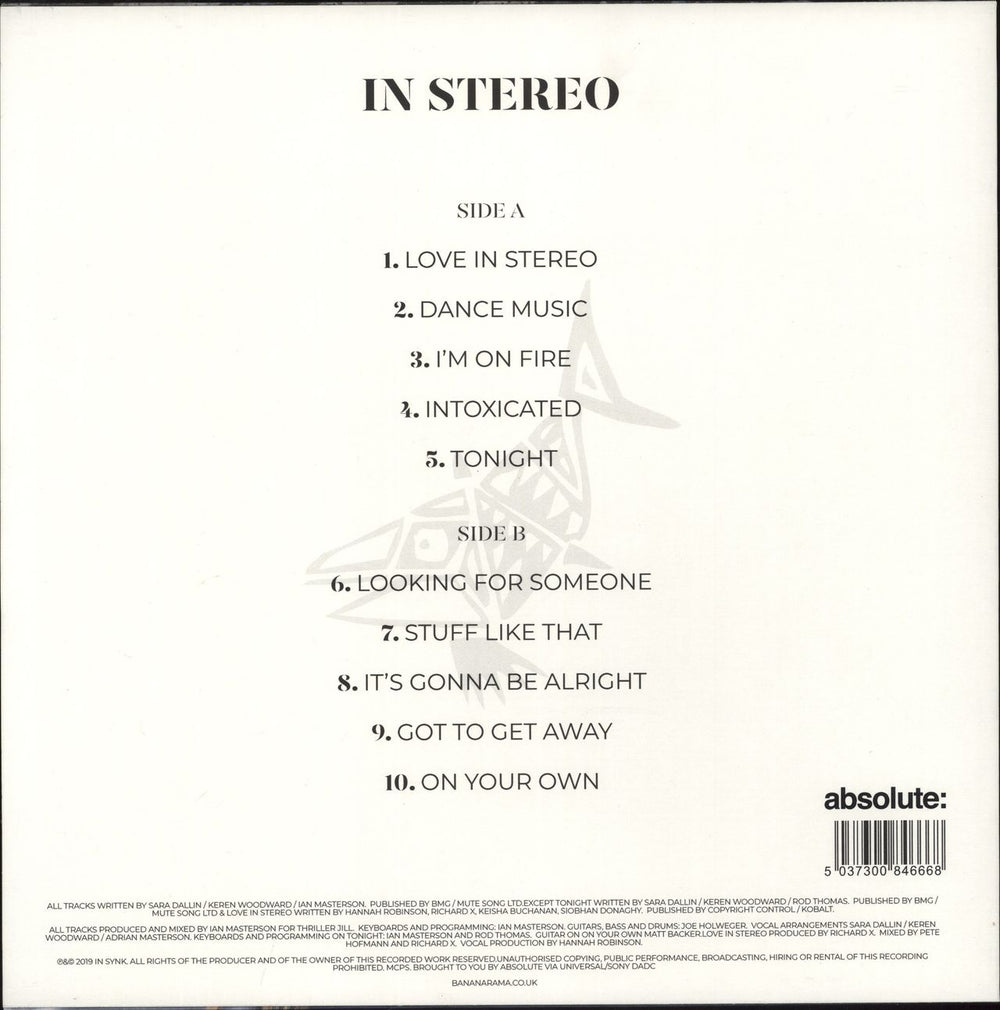 Bananarama In Stereo - Clear Vinyl - Autographed UK vinyl LP album (LP record) 5037300846668