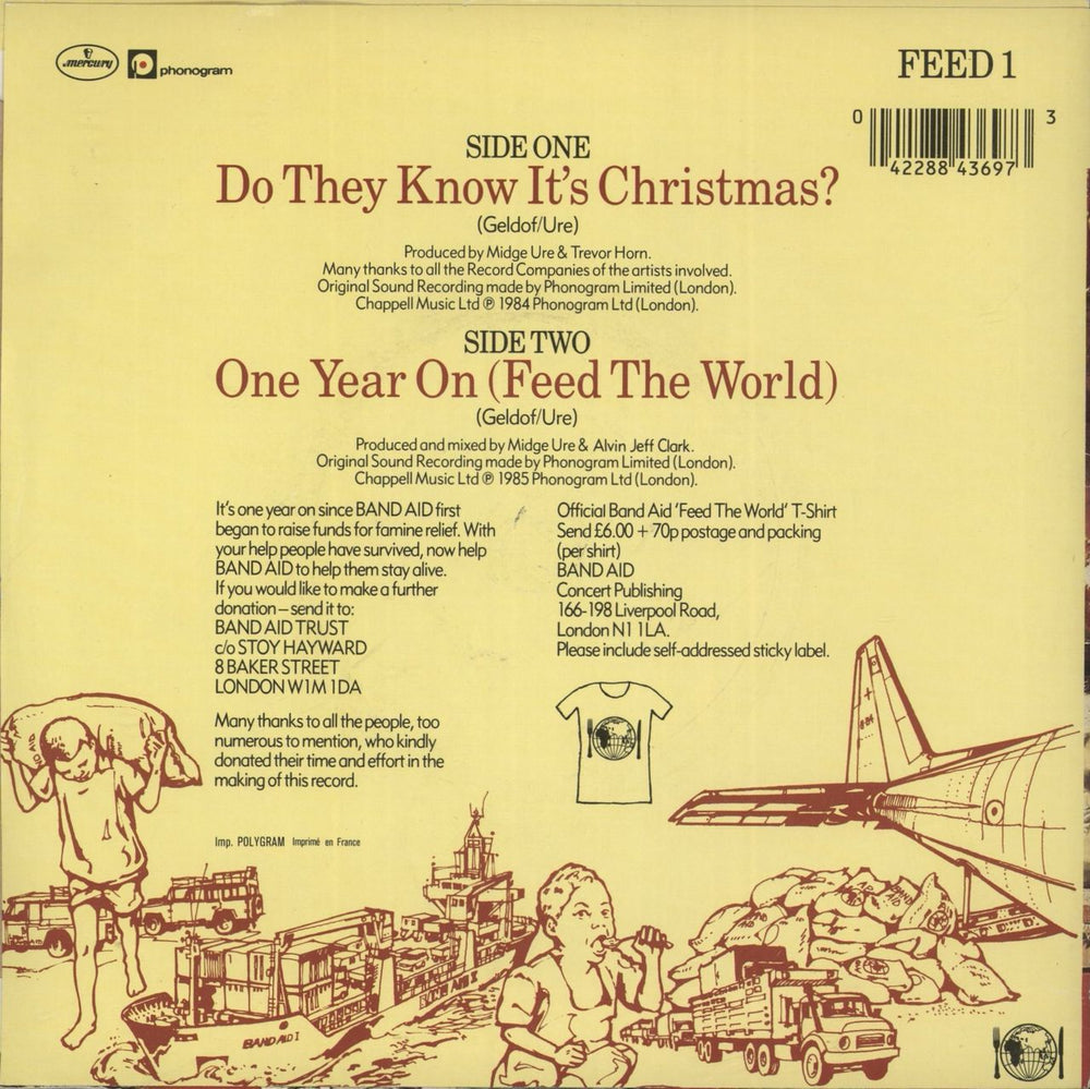 Band Aid Do They Know It's Christmas? - 3rd French 7" vinyl single (7 inch record / 45) 042288436973
