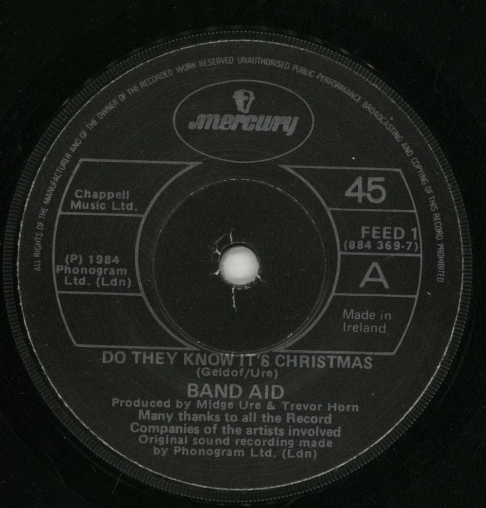 Band Aid Do They Know It's Christmas? - 3rd Irish 7" vinyl single (7 inch record / 45) AID07DO867634